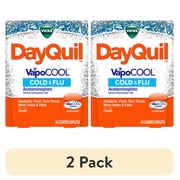(2 pack) Vicks DayQuil VapoCOOL Cold & Flu Caplets, Daytime Cold Medicine for Adults, 24 Count