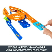 Hot Wheels Whip Around Raceway Track Set, Includes 2 Toy Cars in 1:64 Scale, Easy Storage