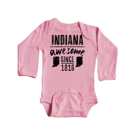 

Inktastic Indiana Awesome Since 1816 Gift Baby Boy or Baby Girl Long Sleeve Bodysuit