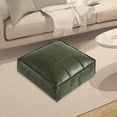 thumbnail image 3 of Soft PU Leather Pouf Handmade Ottoman Foot Rest for Kids Under Desk Green, 3 of 8
