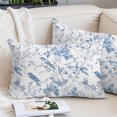 thumbnail image 2 of White Blue Spring Floral King Pillow Covers, Summer Birds Botanical Soft Breathable Throw Pillow Cases with Invisible Zipper, Decorative Pillowcase Pillows Protectors for Sofa Bed Couch 20"x36", 2 of 9