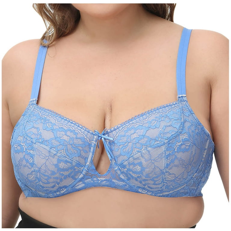 YWDJ Breast Feeding Bras for Women Women Plus Size Seamless Push Up Lace  Sports Bra Comfortable Breathable Base Tops Underwear Blue 95D 