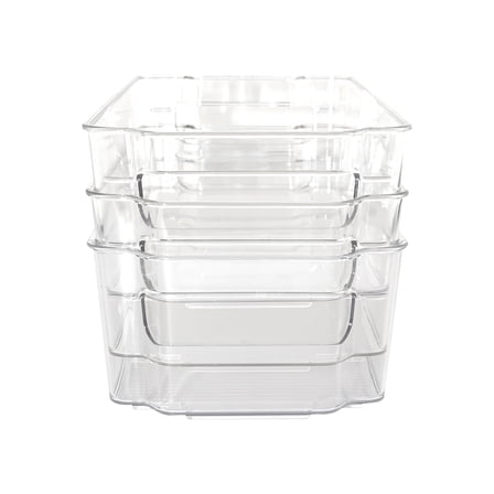 ClosetSelect Medium Stackable Organizers, Clear 3 Count