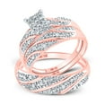 thumbnail image 4 of 10K Rose Gold His Hers Round Diamond Square Matching Wedding Set 1/3 Cttw, Womens Size: 5-10, Mens Size: 7-13, 4 of 4