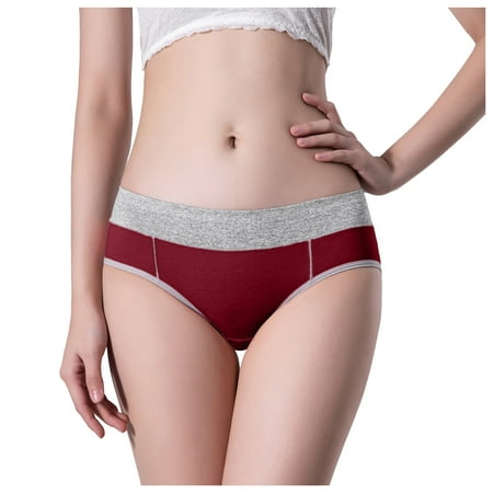XMMSWDLA Women Underwear High Waist Cotton Briefs Ladies Panties Tummy Control Panty Full Coverage Multipack Multicolor M Bikini Thongs