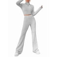 thumbnail image 1 of Conjunto de Pijama de Larga para Mujer, Conjunto de Pijama Informal de 2 Piezas, Ropa de Dormir de Otoño Gris XS, 1 of 9