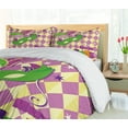 thumbnail image 5 of Ambesonne Mardi Gras Duvet Cover Sets, Stars Graphic, 2-Queen, Pink Yellow Green, 5 of 6
