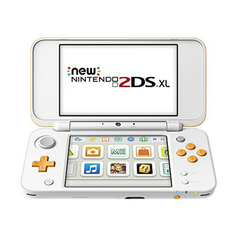 Restored New 2DS XL White Orange Gaming Console w/ Stylus SD Card and Charger (Refurbished) Walmart.com