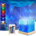 thumbnail image 2 of Led Square Wave Projector Night Light - 16 Color Changing Options Rechargeable Battery Remote Control Included Usb Charging Square Design Wave Projection Light - For Bedroom, 2 of 8