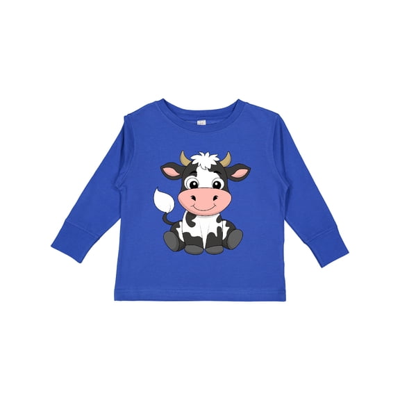 Inktastic Cute Black and White Holstein Cow Boys or Girls Long Sleeve Toddler T-Shirt
