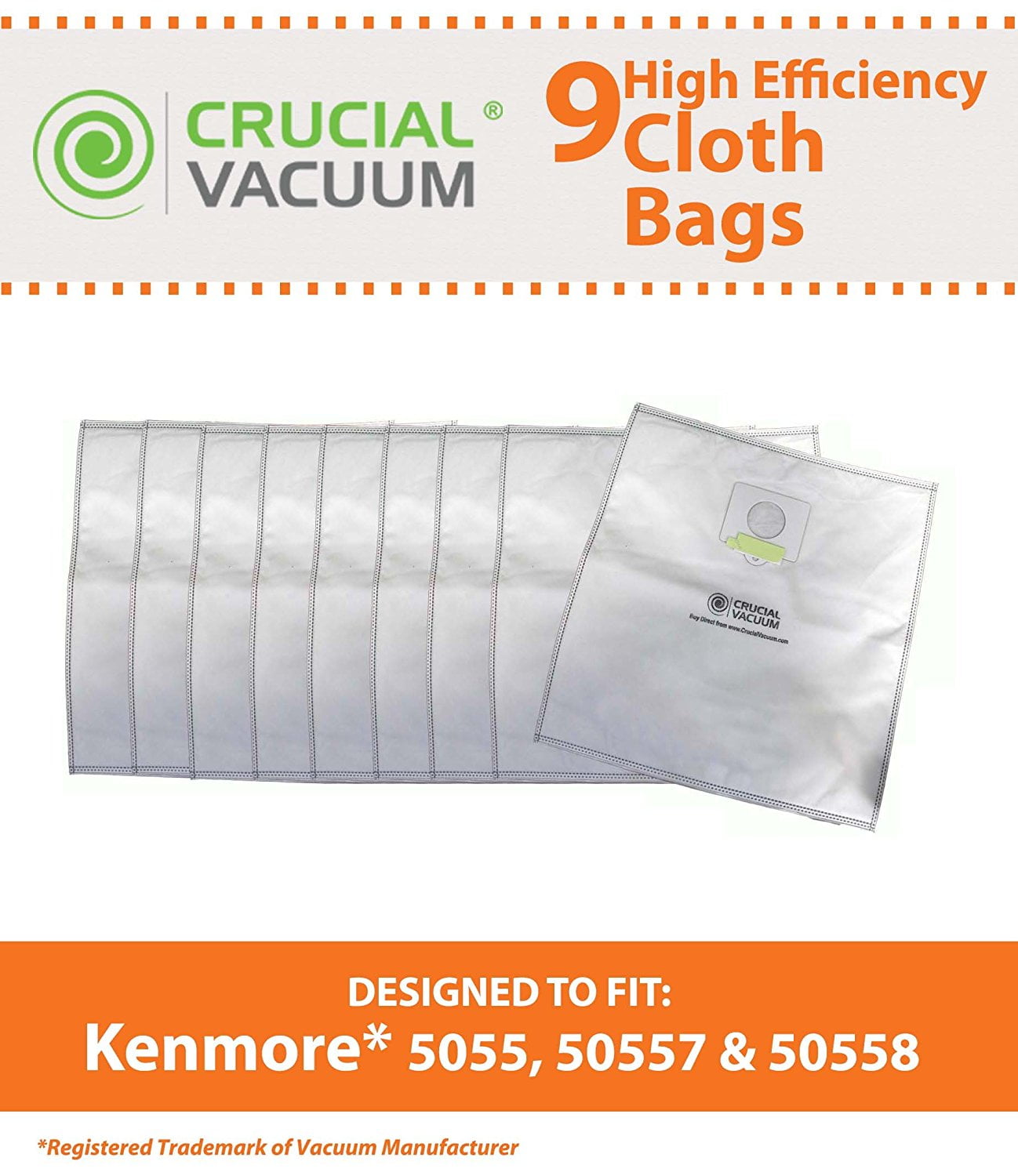 50557 HEPA Cloth Canister 433934 50558 40 Type Q Bags for Kenmore Vacuum 5055 
