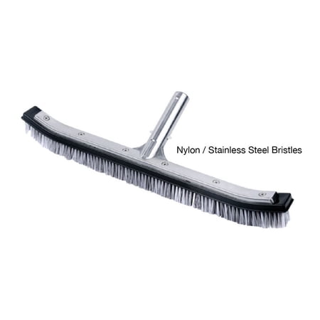 Kemp USA 18" Curved Aluminum Pool Brush With Nylon/Stainless Bristles