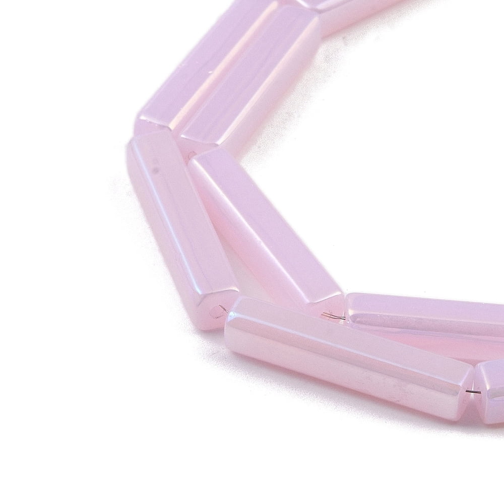 10 strand Electroplate Glass Beads Strands AB color Plated Rectangle Plum 19.5~20x3.5~4x3.5~4mm Hole: 1mm 38pcs/strand 29.13''(74cm)