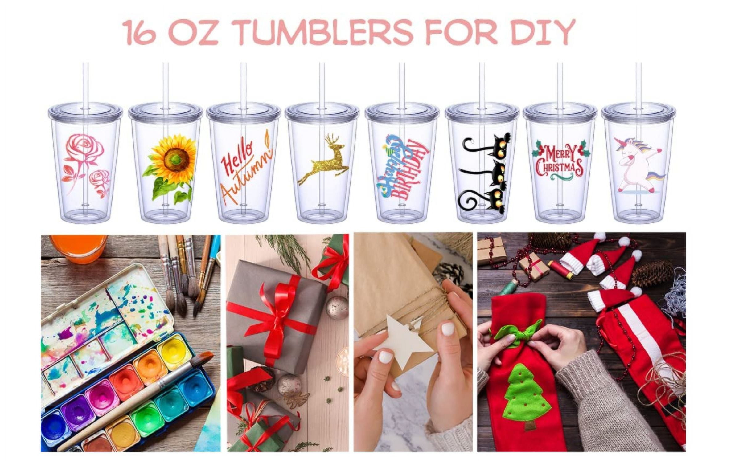 Topboutique 16oz Insulated Acrylic Tumblers with Lid & Straw, Reusable Cup  for Cold Drinks, Coffee, Beer, Milk Tea - Walmart.com