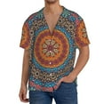 thumbnail image 3 of Disketp Men's Hawaiian Mandala Print Shirts Button Down Holiday Beach Shirts-Small, 3 of 7