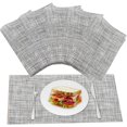 thumbnail image 1 of Sets de Table, Tapis de Table Tissés Lavables pour Table à Manger, Tapis de Table en PVC Résistant à la Chaleur Set de 6, Faciles à Nettoyer, 1 of 5