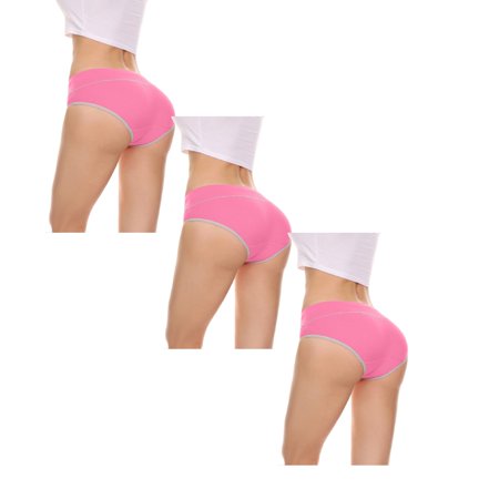 

Womens Underwear Brief Underpants Patchwork Color Bikini Solid Knickers Intimates Panties3PC