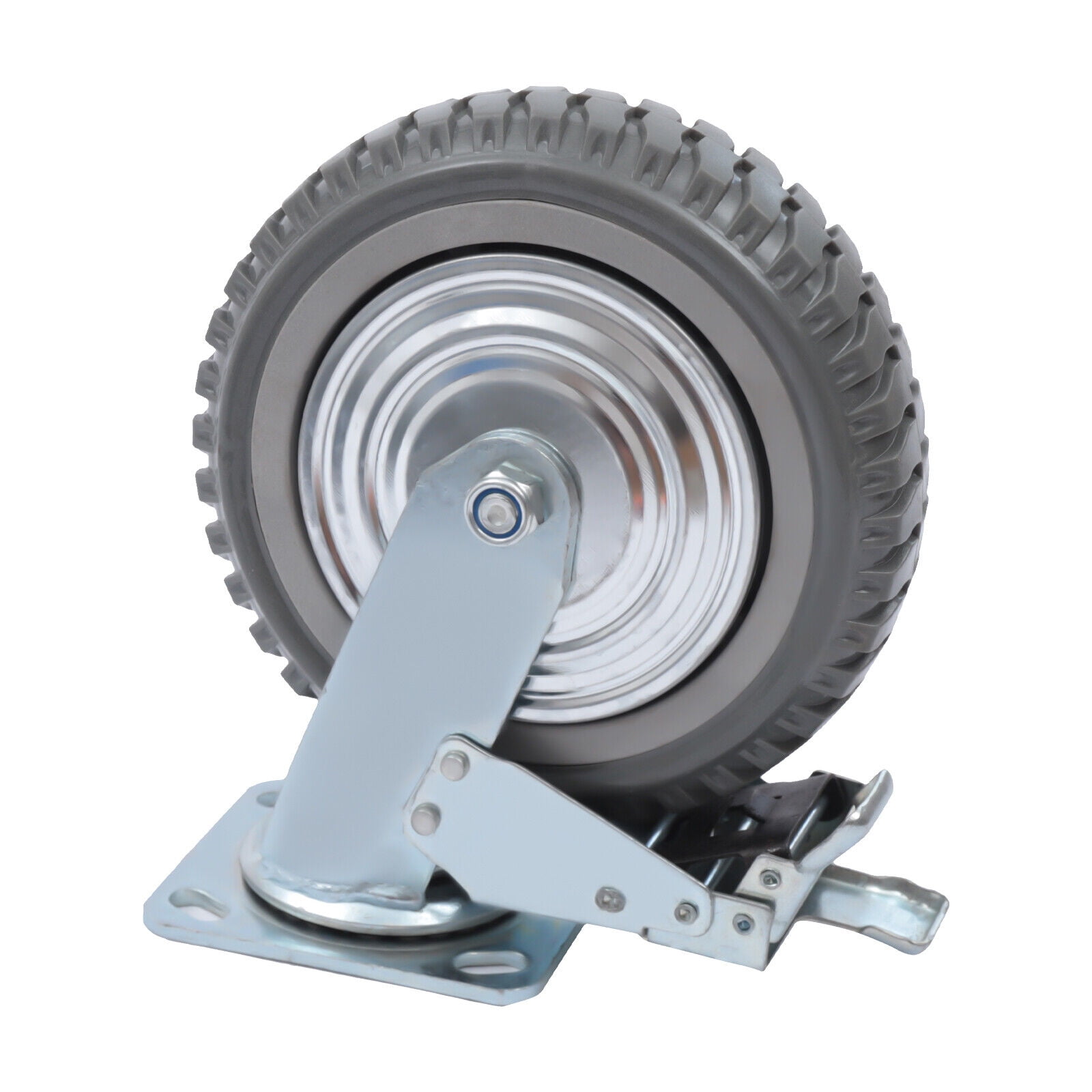 Miumaeov 4PCs 8 inch Dustproof Handling Wheels Fixed+Brake Heavy Duty Solid Caster Wheels