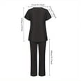 thumbnail image 4 of Women's Medical Uniform Scrubs Set Medical Scrubs Top Pants Short Sleeve Pockets Blouse Solid Color Work Cloth V-Neck Top Drawstring Pants, 4 of 11