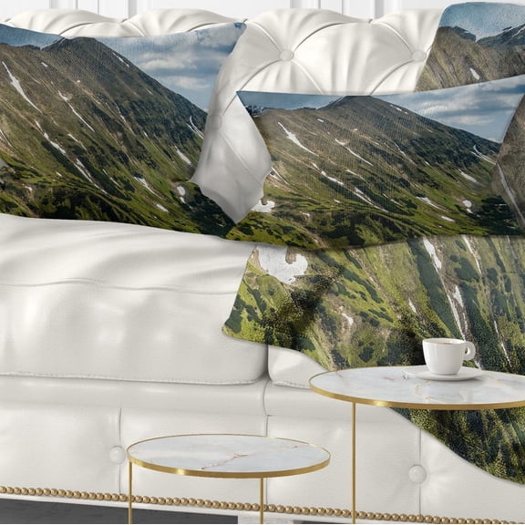 Designart Tatra Mountains Panoramic View - Landscape Printed Throw Pillow - 12x20