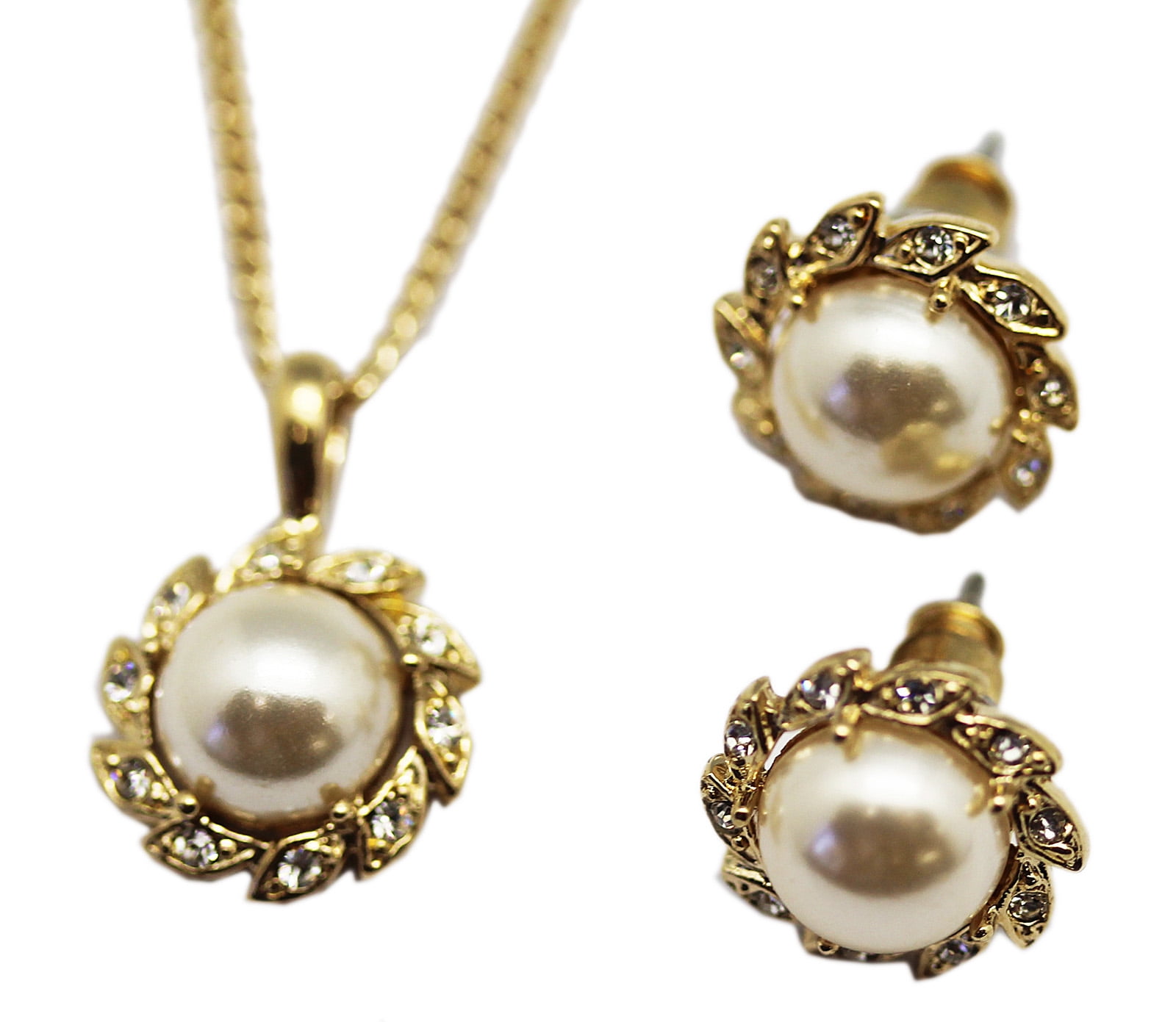 pearl necklace and matching earrings