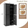 thumbnail image 3 of Gymax 72.5'' Kitchen Pantry w/4 Door 6-Tier Shelves Freestanding Modern Storage Black, 3 of 10