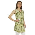 thumbnail image 2 of Moomaya Sleeveless Printed Cotton Tunic V-neck Summer Long Top Casual Blouse For Women, 2 of 6