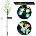 thumbnail image 3 of Spencer 2 Pack Outdoor Solar Garden Stake Lights Solar Powered Lights with 8 Lily Flowers, 7 Color Changing LED Solar Garden Lights for Patio, Yard, Lawn, Pathway (White), 3 of 11