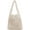 White, variant on Women Cotton Crochet Tote Beach Bag Handmade Woven Straw Mesh Bohemian Shoulder Purse