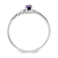 thumbnail image 2 of 10k White Gold Polished Geniune Amethyst Birthstone Ring - Size 6, 2 of 3