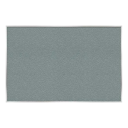 Ghent Vinyl Bulletin Board - Satin Aluminum Frame - 4ft H x 7ft  4"W - Stone