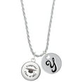 thumbnail image 1 of Delight Jewelry Silvertone Domed Class of 2023 Silvertone Script Initial Disc - Y - Charm Necklace, 20"+3", 1 of 4