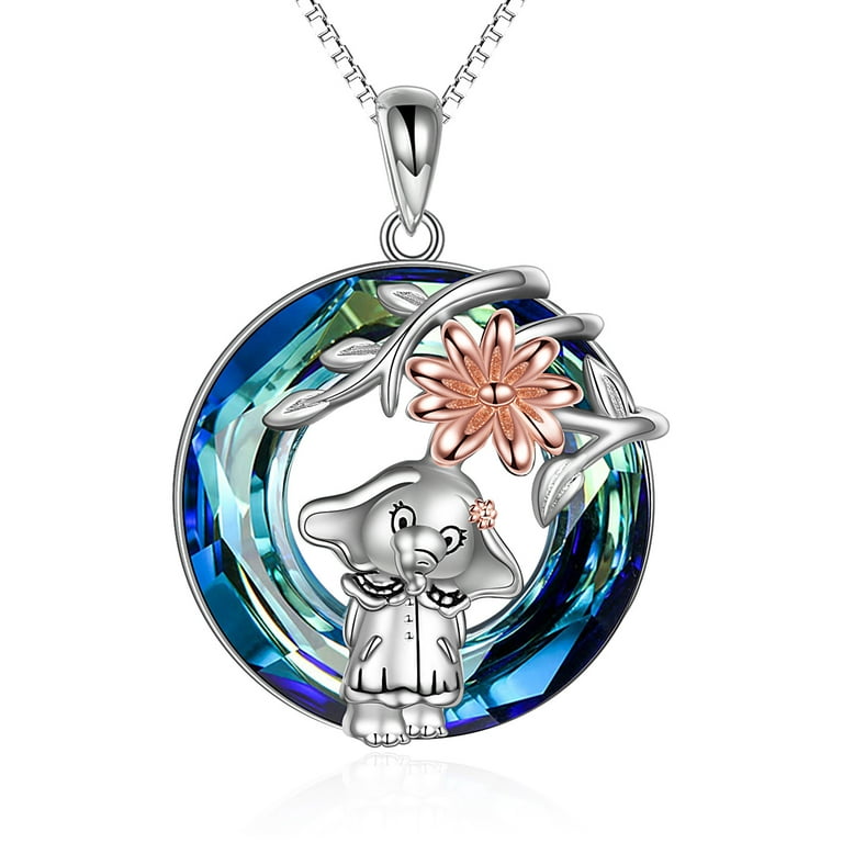 Crystal elephant deals necklace