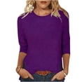 thumbnail image 2 of Women's 3/4 Sleeve Round Neck Casual Top Blouse Pullover Shirt for Daily Wear, 2 of 5
