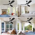 thumbnail image 5 of DingLiLighting 52" Modern Indoor Outdoor Ceiling Fan with Light LED Dimmable Remote,5-Speed Industrial Ceiling Fan for Patio Exterior House Porch livingroom bedroom, Black,3-Blade,Timing, 5 of 8
