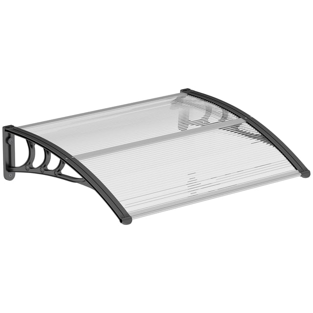 White Polycarbonate Door Awning Canopy - 30" x 50" Patio Shade for Entryways & Windows - UV Resistant Protection & Easy Install