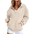 thumbnail image 3 of Hoodie for Women Half Zip Sweatshirts Hoodies Oversized Sweatshirts Long Sleeve Stand Collar Pullover Fall Trendy Clothes, 3 of 9