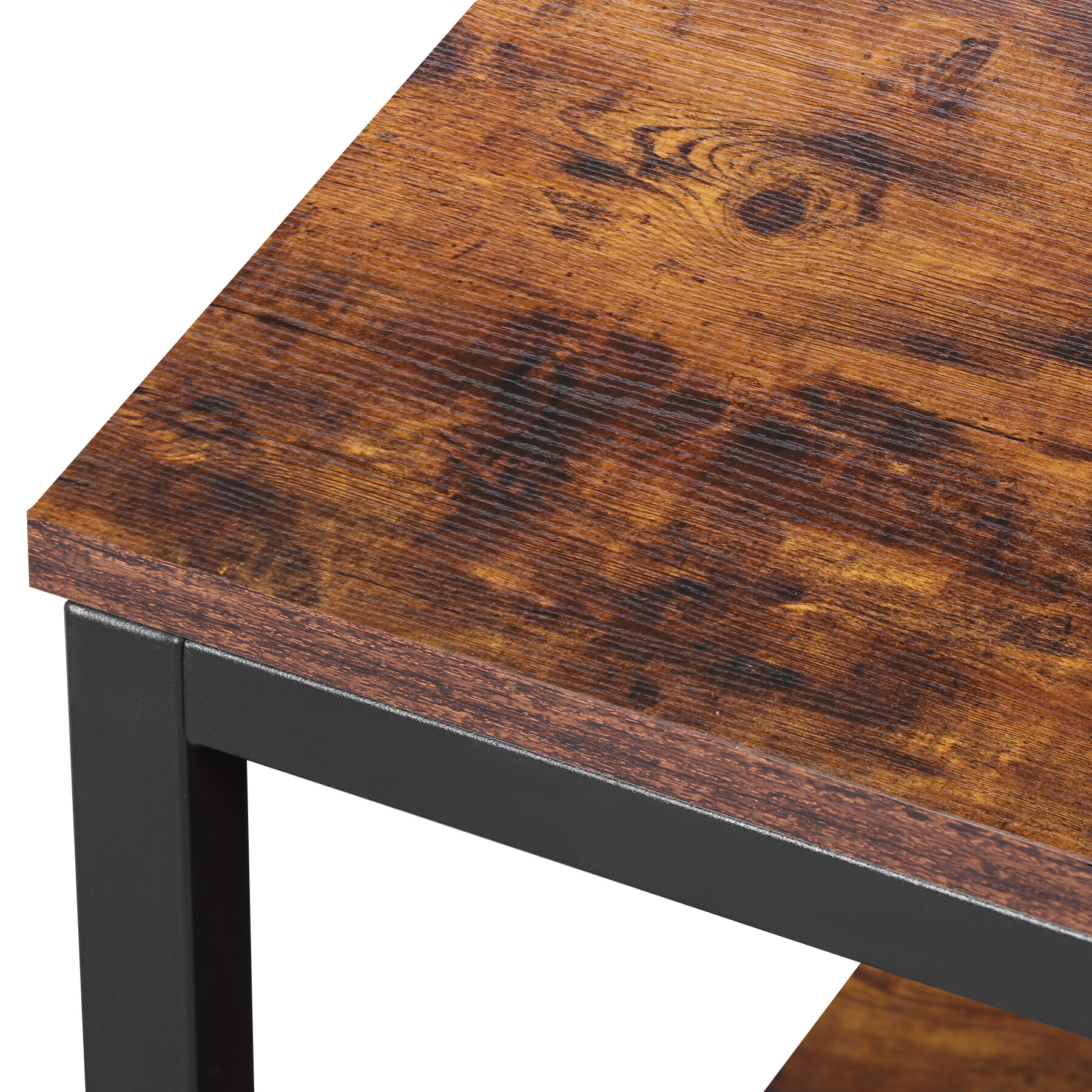 ZENY Modern Rectangle 2-Tier Coffee Table for Living Room Wood Frame, Brown