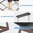 thumbnail image 5 of Dextrus 5-Light Farmhouse Rustic Pendant Light, Hanging Ceiling Light Chandelier for Kitchen Island, Living Room Bedroom-Black & Brown, 5 of 5