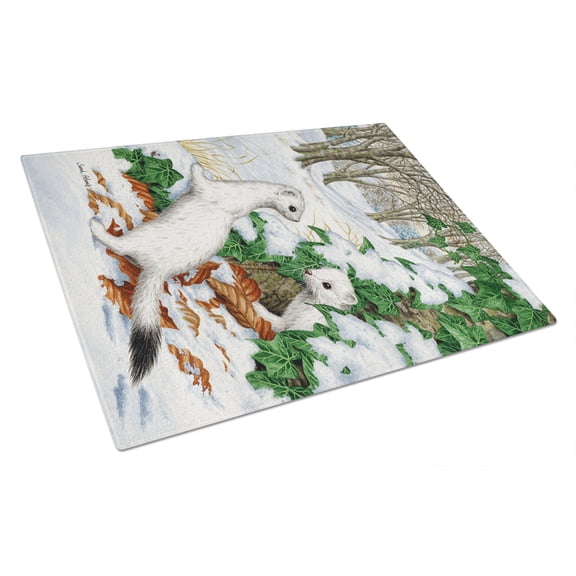 Caroline's Treasures Stoats Short-tailed Weasel Glass Cutting Board Large