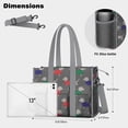 thumbnail image 5 of Teacher Tote Bag,Dachshund Footprint Teacher Utility Tote Bag,Large Work Tote Bags for Women with Multiple Pockets,Top Zipper Closure,13.8x10.6x6.7 Inch, 5 of 5