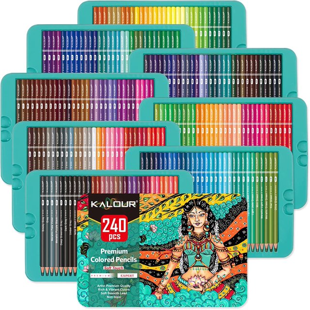 Professional Colored Pencils,Set of 240 Colors,Artists Soft Core with Vibrant Color,Ideal for Drawing Sketching Shading,Coloring Pencils for Adults Artists Beginners