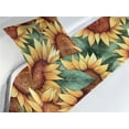 thumbnail image 3 of Floral Bed Runner Set, Field of Sunflowers Repeating Pattern of Art Summer Themed Artwork, Decorative Bedding Scarf & a Pillow Sham for Hotels Homes, Twin, Burnt Orange Laurel Green, by Ambesonne, 3 of 3