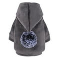 thumbnail image 6 of Pet Hoodie Pom Pom Keep Warmth Skin-friendly Thickened Dogs Hooded Sweatshirt for Winter-Grey,L, 6 of 8