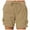 Khaki, variant on Hpapadks Running Shorts for Women Outdoor Casual Solid Drawstring Elastic Waist Multi Pockets Hiking Cargo Summer Shorts for Women Army Green L