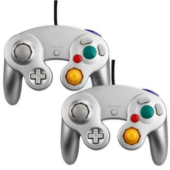 Lot Of 2 Silver Shock Game Controller Pad For GC Wii For GameCube
