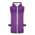 thumbnail image 5 of Jsaierl Women's Long Color Block Zip Up Hoodies Sweatshirts with Drawstring Pockets Casual Fall Travel Tops S-2XL, 5 of 7