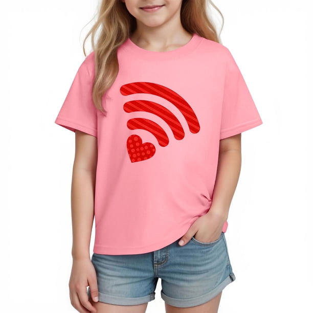 Blusas y camisas de manga corta con cuello redondo para niños y niñas, camisetas gráficas de manga corta, blusas con estampados bonitos para la temporada escolar.