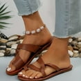 thumbnail image 6 of Admvng Sandals for Women 2025 Fashion Casual Summer New Solid Color Retro Flat Toe Slippers Outdoor Beach Sandals 36-43, 6 of 9