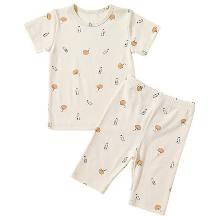 

Tosmy 2023 Summer New Children s Pajamas Pure Cotton Skin Friendly Middle Young Children s Top Baby Clogs Household Clothing Set Fashion Clothing Set